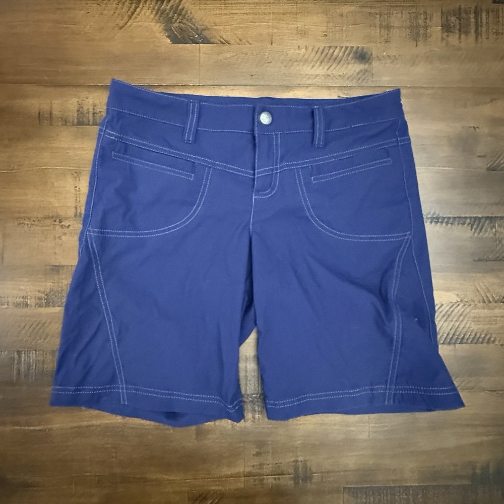 Athleta Dipper Bermuda Shorts Womens 4 (8" inseam) Hiking Outdoor Navy Blue